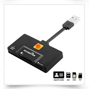 Rocketek USB 2,0 считыватель смарт-карт CAC ID, банковская карта, sim-карта cloner разъем кардридер адаптер ПК компьютер ноутбук аксессуары