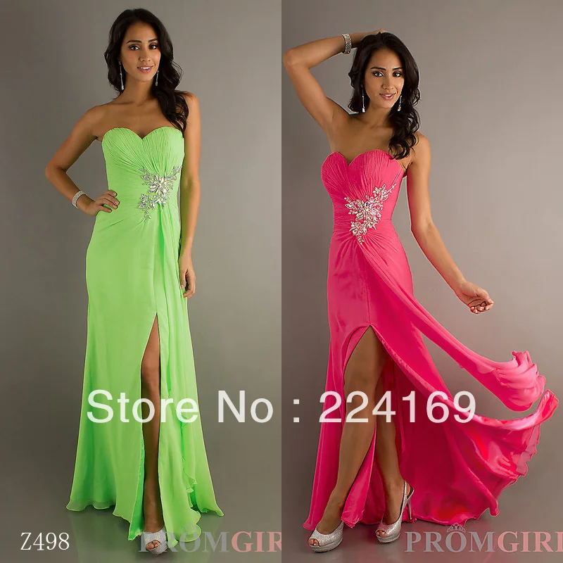 Sexy Fushia / Apple Green Strapless Long Pom Dresses Bridesmaid Dress (Z498) Size 2 4 6 8 10 12 14 16+ | Свадьбы и торжества