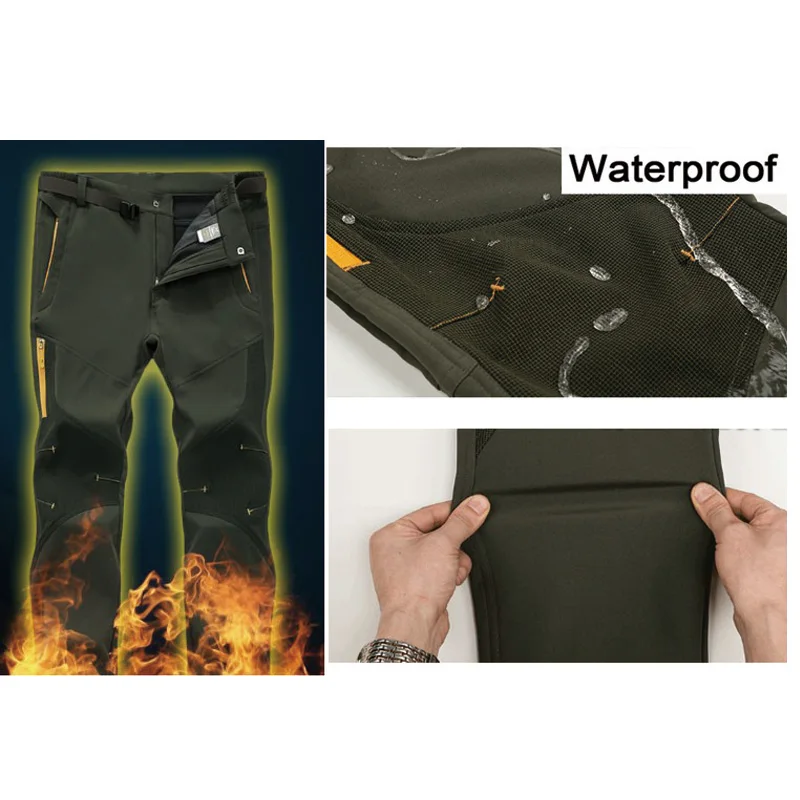 Trekking senderismo Pesca Pantalones mujeres viaje al aire libre invierno Cálido impermeable Pantalones cáscara suave femenina nuevo más tamaño 5xl