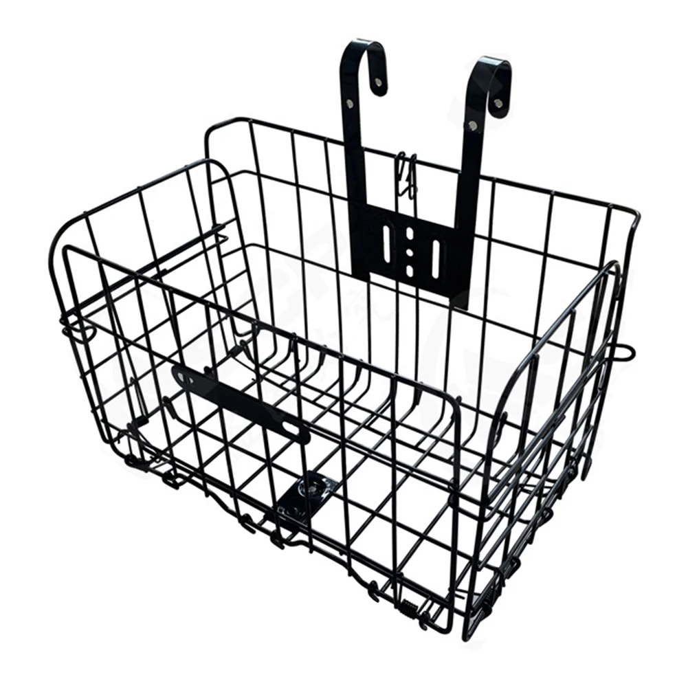 

Wire Mesh Foldable Frame Bike Basket Bicycle Parts Hanging Accessories Front Rear Detachable Plating Easy Install Strong Load