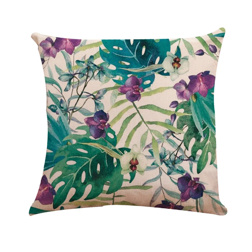 

Gajjar Pillow Case Green Leaves Linen Cushion Cover Square Pillowcase Decoration Cushions Home Decor fundas para cojines 12Dec24