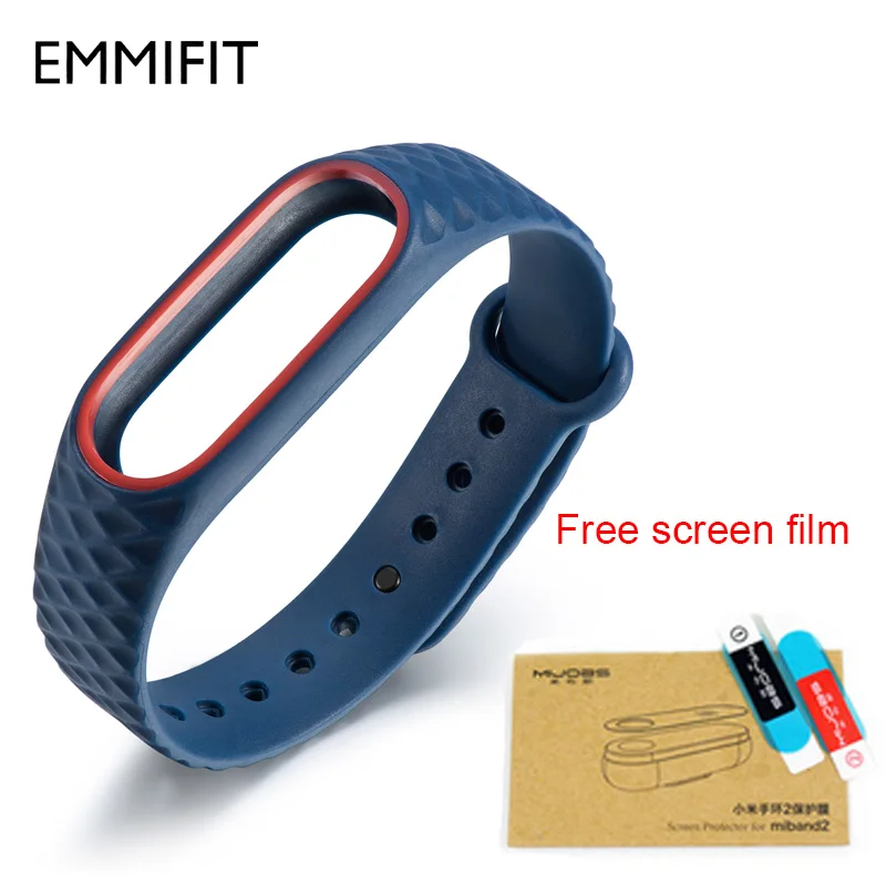 Deep blue Red Для Xiaomi mi Band 2, ремешок для браслета mi band 2, цветной ремешок для браслета, сменный смарт-браслет, аксессуары для mi Band 2, силиконовый - Цвет: Deep blue Red