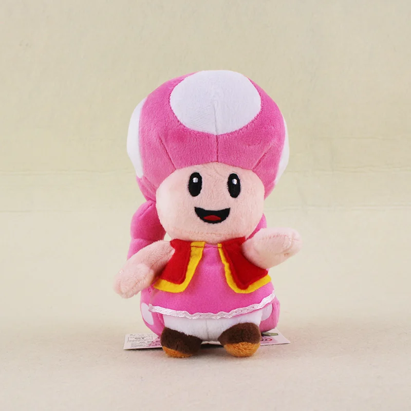 16cm Toadette Plush Toy Super Mario Bros Plush Toys Mushroom Toadette Stuffed Plush Sucker Pendant Toy