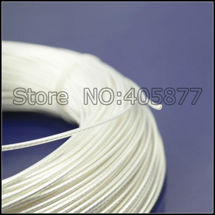 

1m 6mm square OCC Copper silver plated wire, 49 core 0.39mm Telfon Sleeve Cable