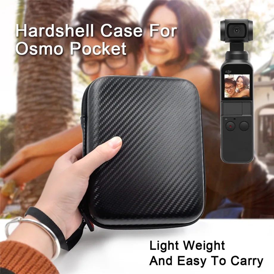 PU Carbon Grain Storage Bag For DJI OSMO Pocket Portable Travel Carry Case Cover For OSMO Pocket Accessories Protective Handbag-1