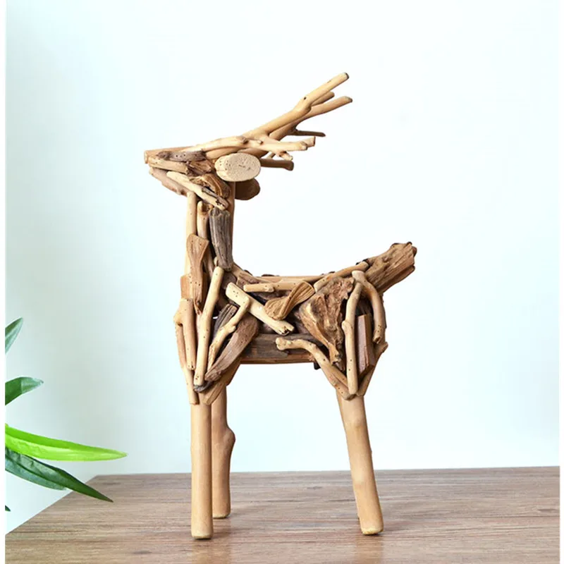 الخشب الحيوان الغزلان حامل تلفاز الإبداعية سطح المكتب الحلي غرفة المعيشة ديكور المنزل M841