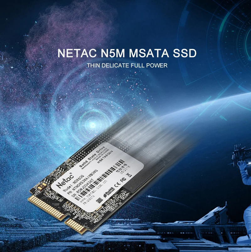 Netac 2,5 дюймов mSATA SSD N5M SATAIII 6 ГБ/сек. твердотельный накопитель 128 ГБ 256 ГБ 512 ГБ hdd для ноутбука настольный жесткий диск