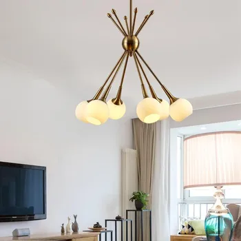 

Nordic Postmodern Personality Creativity Simple Iron Designer Chandelier Living Room Restaurant Cafe Bar Glass Decor Fixtures