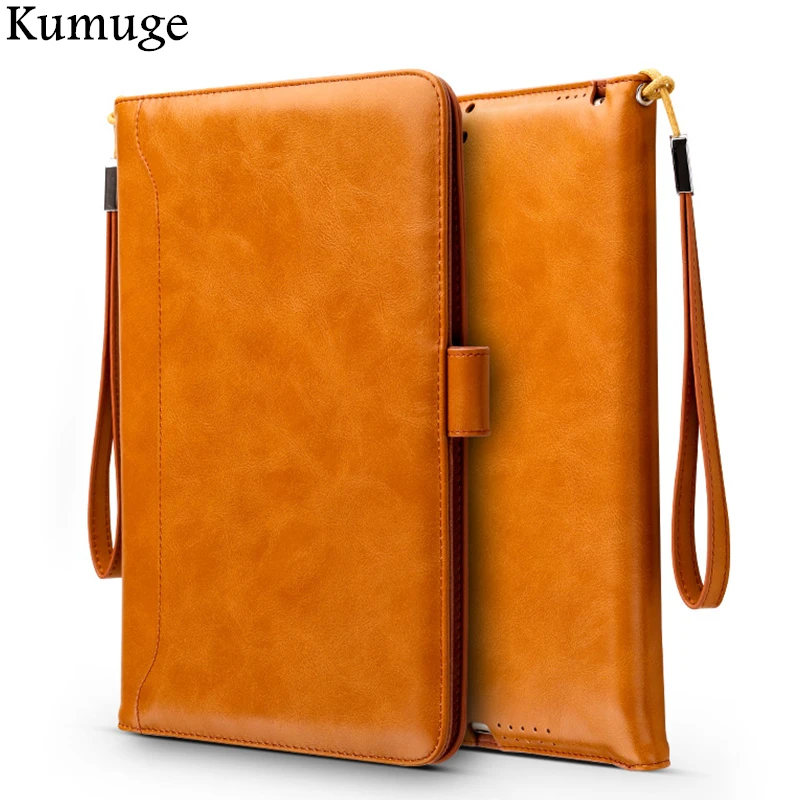 

Case for iPad Pro 9.7 10.5 Ultra Soft Retro PU Leather Tablet Flip Stand Cover with Hand strap Holder for iPad 9.7 10.5 inch Bag