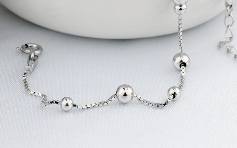 Sinya 925 стерлингового серебра ножной браслет для женщин девочек подарок на день Святого Валентина 22 см+ 3,5 см длина новое поступление