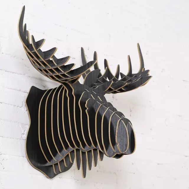 Wall deer,3D wood animal wall decoration,stag moose caribou elk