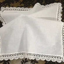 Набор из 12 модных женских носовых платков, белые хлопковые кружевные свадебные носовые платки, носовые платки для свадебных подарков 12 дюймов