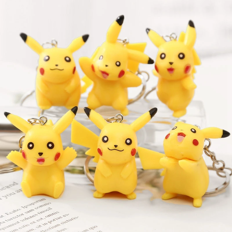 

Cute Pokemon Pikachu Key Chain Cartoon Key Ring Gift For Women Girls Bag Pendant PVC Figure Charms Key Chains Jewelry Porte Clef