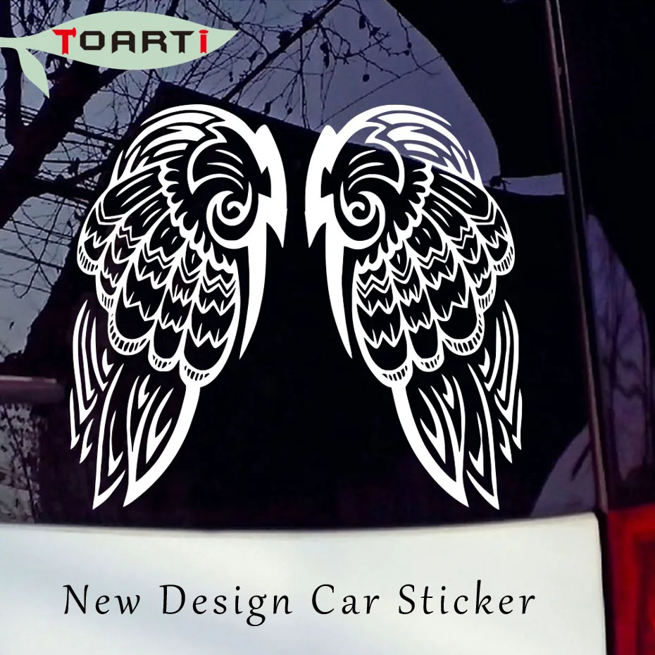 Wings Angel White Vinyl Decal Sticker 6" Set Car Truck Window Laptop