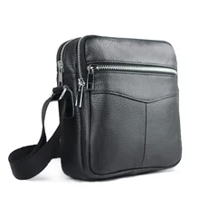 Neuf de Haute qualité en cuir véritable hommes sac petit messager sacs de marque de mode conception hommes épaule sac noir