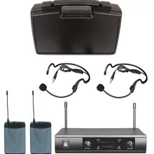 Bolymic Профессиональный UHF Беспроводная двойная гарнитура головной микрофон w чехол для переноски