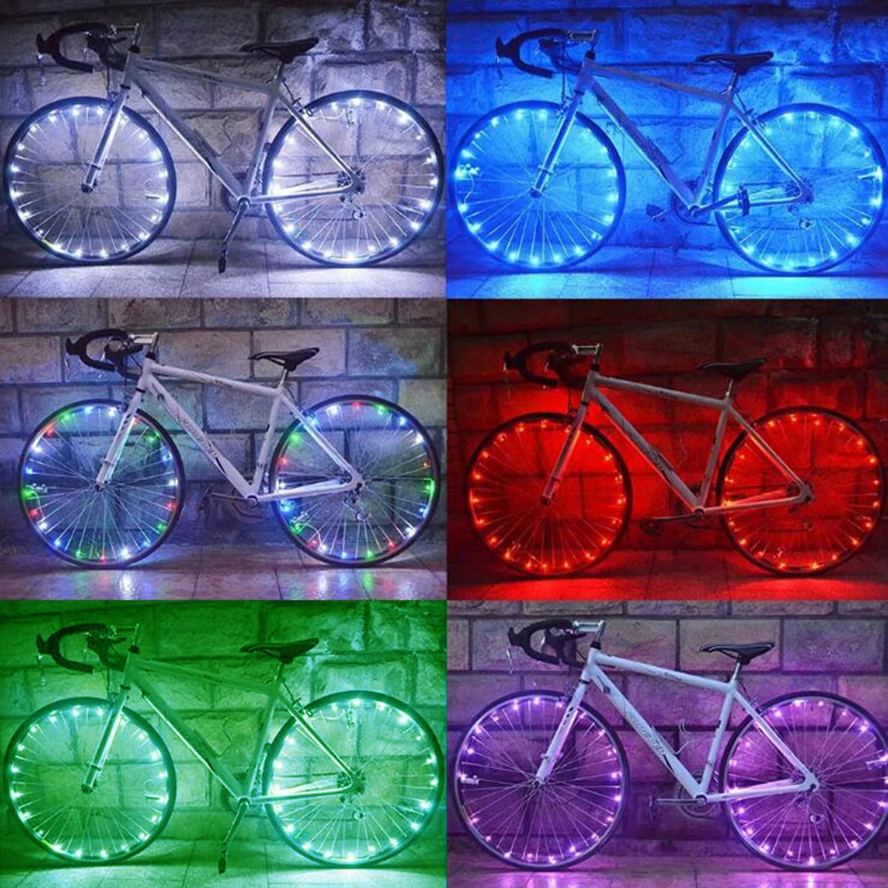 Best Waterproof 20LED bicycle spoke light 6 color string night riding decorative lights safety warning lights bicycle accessories 5