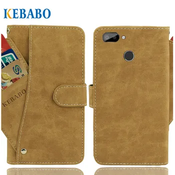 

Vintage Leather Wallet Oukitel C11 Pro Case 5.45" Luxury 3 Front Card Slots Cover Magnet Stand Phone Protective Bags