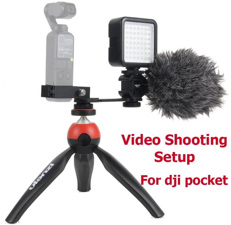 Для DJI Osmo Pocket Video Setup крепление для микрофона Vlogging L кронштейн светодиодный светильник подставка для микрофона для DJI Pocket аксессуары комплект расширения