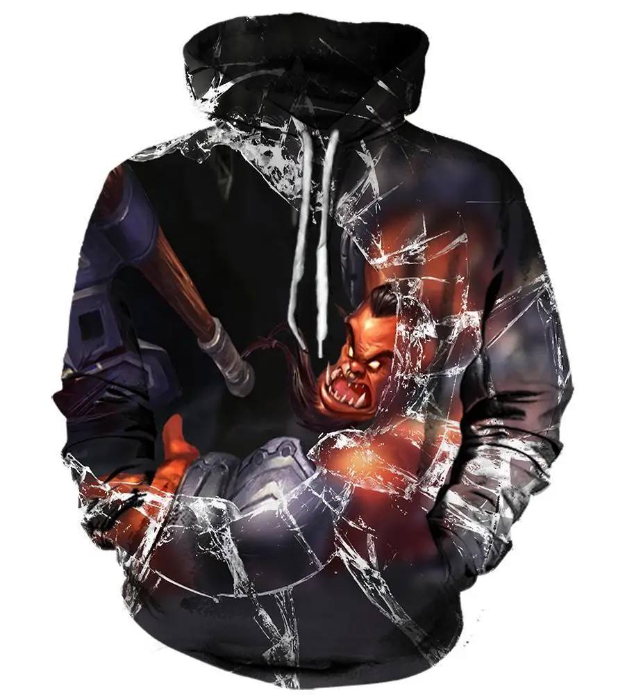 Hoodie Sweatshirt 3d Print Hoodies League of Legends Men Women Autumn Loose Thin Skull 3D Sweatshirts Mens Pullover Lovers Gift - Цвет: LOL-213