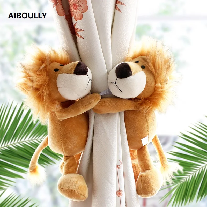 

2Pcs/set lion Elephant Animal Strap Curtain Clip Tie back Curtain Hook Accessories Curtain Buckle Children Room Decoration