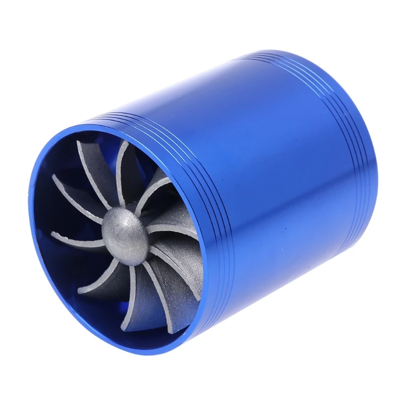 

New Fan Air Intake Supercharger Turbo Fuel Gas Saver Fan Blue DOUBLE F1-Z qyh