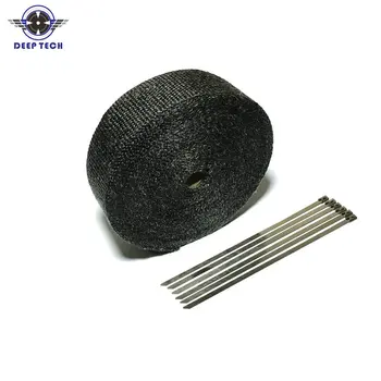

15 Meters Black Exhaust Wrap Turbo Heat Manifold Header Motorcycle Exhaust Wrap Tape Motorbike Exhaust Fiberglass Tape 2" x 50ft
