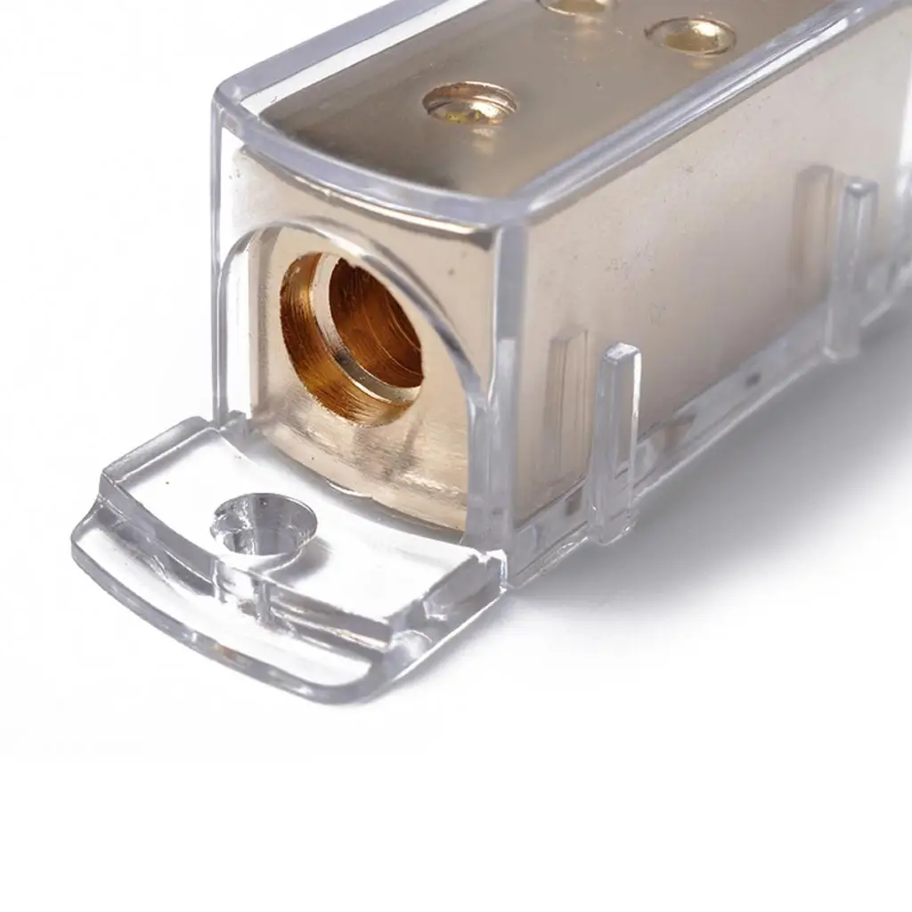 4-Way 1X 4AWG Input 4X 8AWG Output Power/Ground Cable Splitter Distribution Block Caja de distribucion bloc 