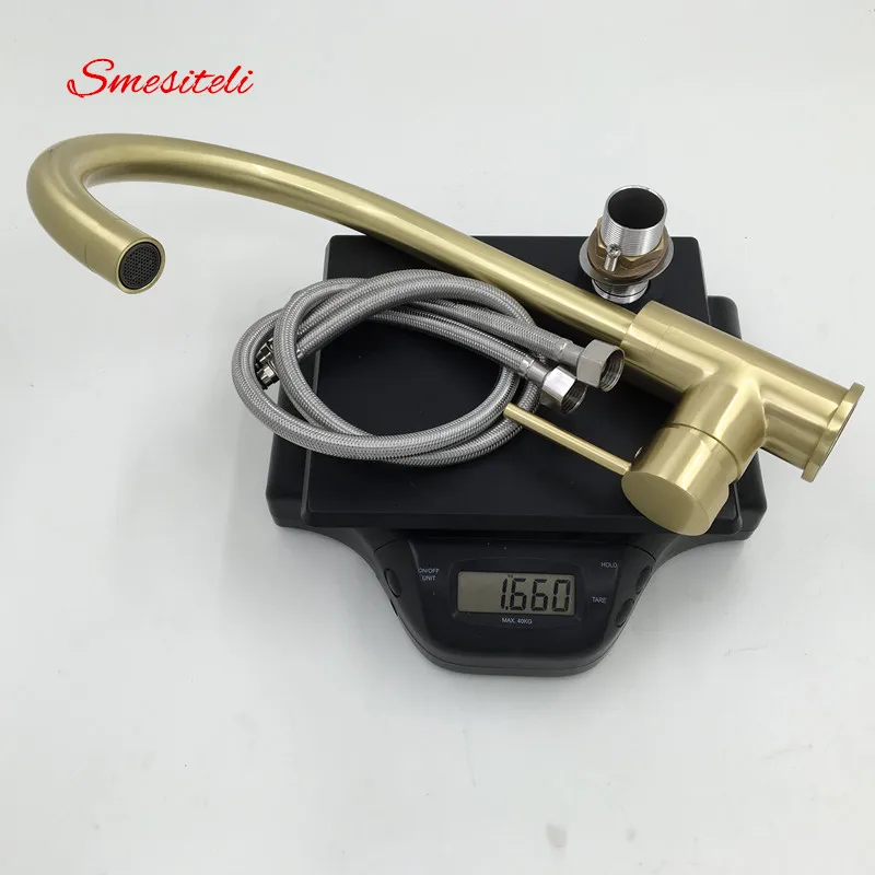  Smesiteli High Quality Brass Classic Gooseneck Single Lever 1-Hole Kitchen Sink Faucet Mixer Tap Br - 32845237505