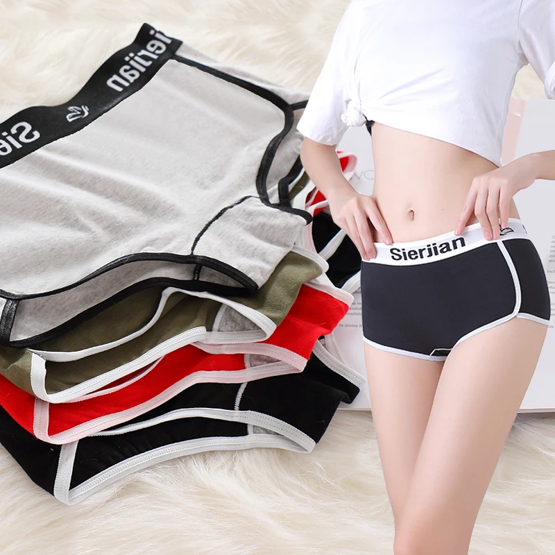 2PCS Fitness boyshorts women underwear cotton female Panties ladies Panty womens boxer briefs motion shorts Letter Fashion