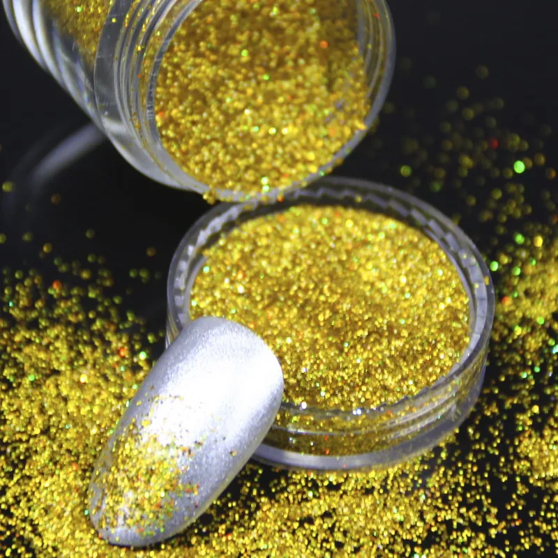 1 Bottle Diamond Holographic Mica Glitter Powder Ultrafine Loose Laser