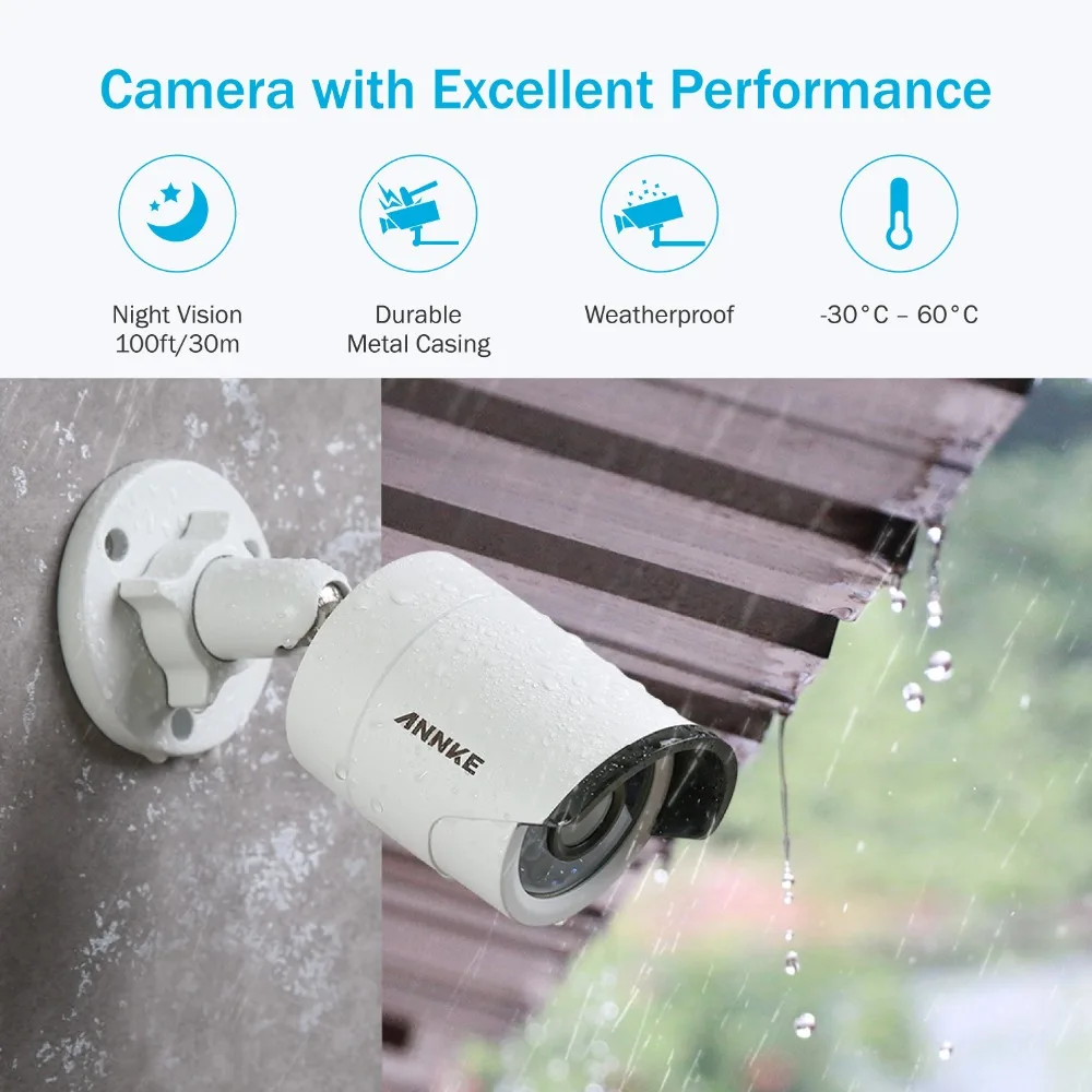 ANNKE 8CH 6MP POE H.264 + видеорегистратор безопасности Системы 4 шт. мм 4MP открытый