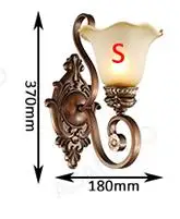 Американский настенный светильник Современный минималистичный кованый стеклянный прикроватный светильник для спальни креативная гостиная столовая Проходная настенная лампа - Цвет абажура: S