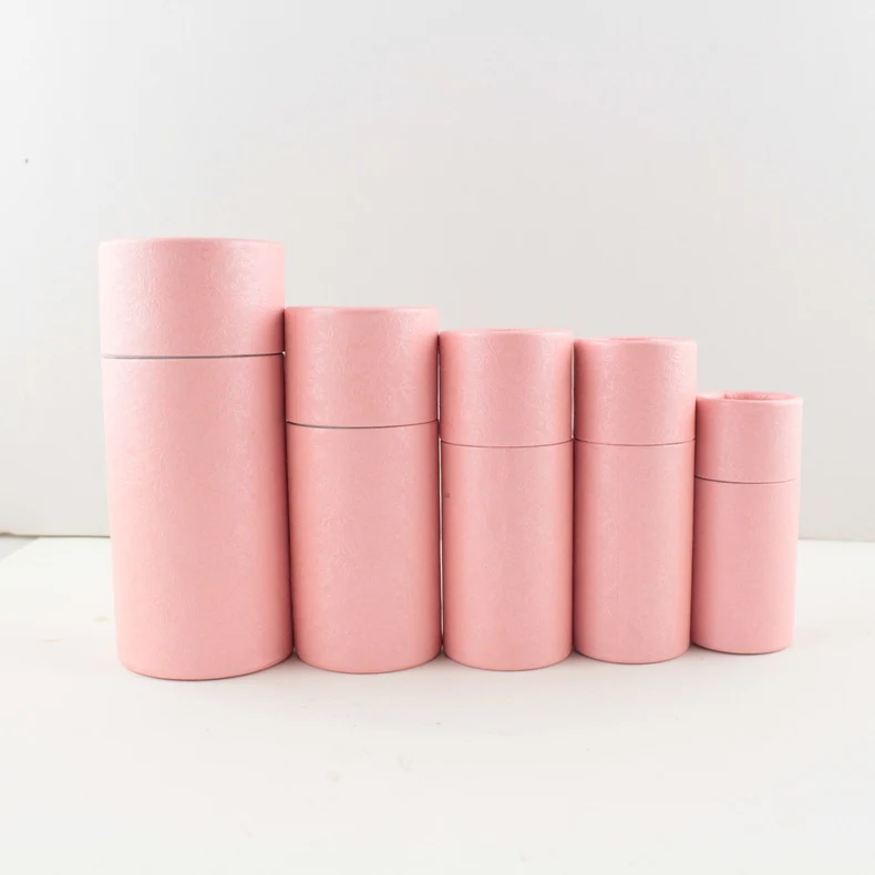 50 шт стеклянная капельница бутылка упаковочная коробка крафт-бумага упаковочная трубка круглые маленькие картонные коробки перерабатываемая коричневая подарочная коробка - Цвет: Розовый