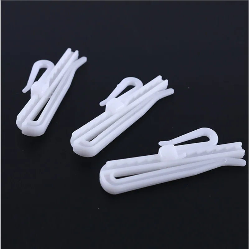 

Plastic White 7cm/9cm Adjustable Height Shower Curtain Glider Hooks Fitted Pleated Sheer Curtain Accessories Retractable Hook