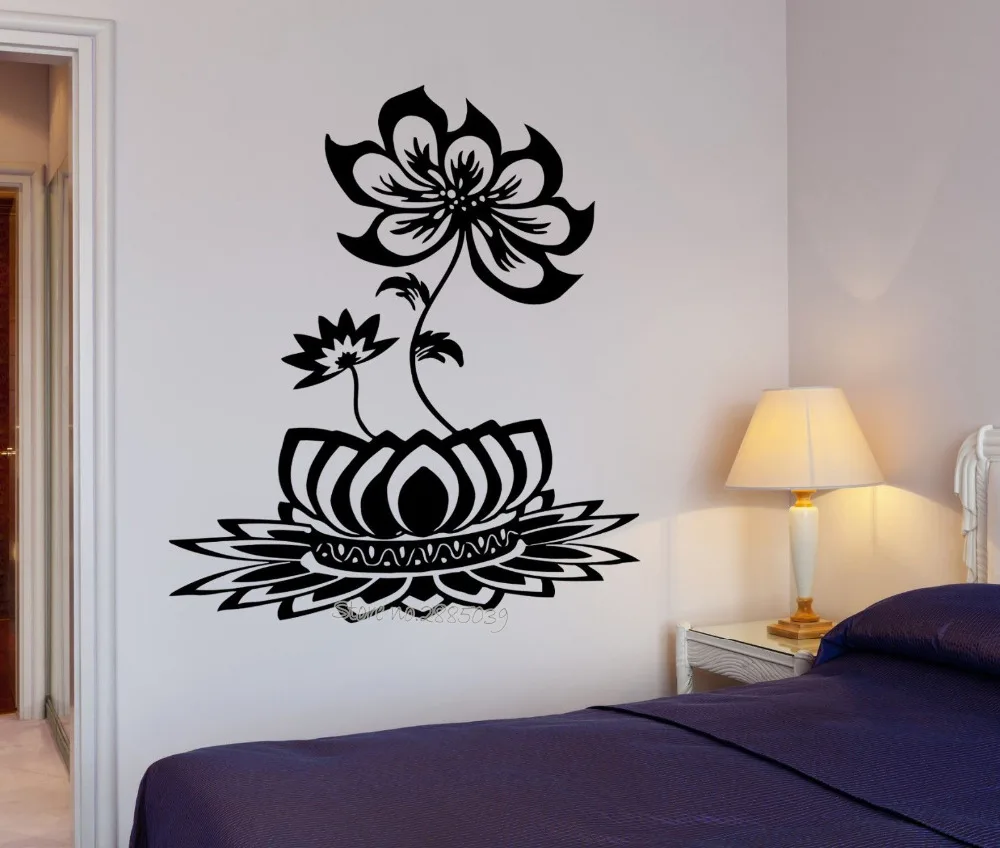 Hot Selling Wall Decal Buddha Flower Lotus Blossom Relaxation Decor Yoga Studio Om Zen Zone Interior Decorative Art Mural La562 Decoration Art Interior Decorwall Decals Aliexpress