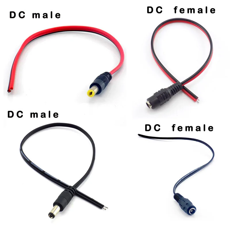 

1pcs 5pcs 10pcs 12V AC DC Male Female jack power cable cords Connectors adapter plug wire for LED Strip Light lamp CCTV Camera