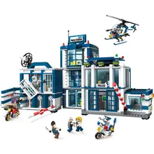 Enleten военный самолет город полиция боевой силы 2 в 1 Мобильный строительные блоки комплект кирпичи развивающие игрушки для детей