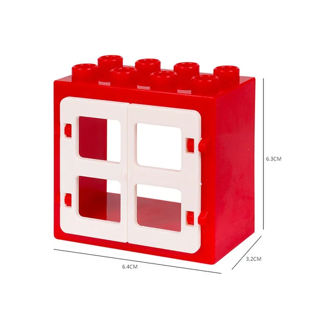 Diy Большие размеры строительные блоки домик-замок крыша окна двери аксессуары совместимы с дублированные игрушки для Дети Детские подарки - Цвет: Red
