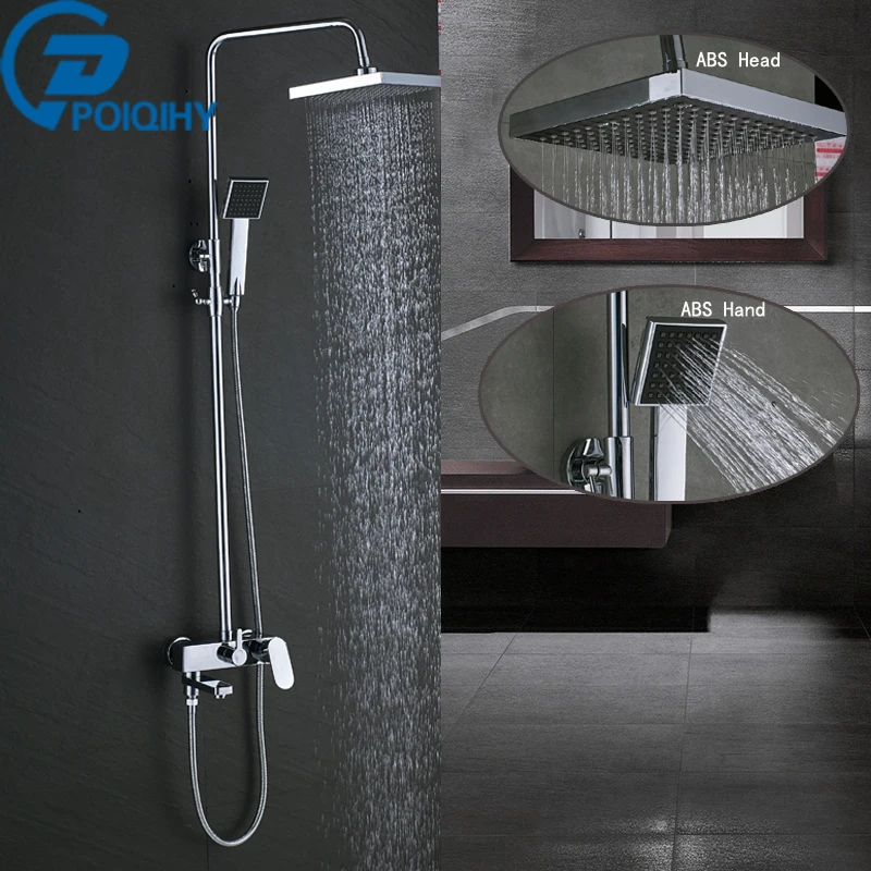 

Shower Faucet Bathroom Rainfall Shower Set Faucet Tub Single Handel ABS Head With Handheld Sprayer Mixer Tap