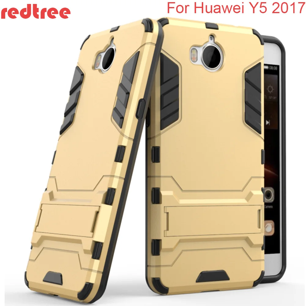 REDTREE TPU+PC Slim Cases for Huawei Y3 2017 Full Cover Celular Iron Man Case with Holder for Y5 2017 Smartphone Back Capa Coque REDTREE TPU+PC Slim Cases for Huawei Y3 2017 Full Cover Celular Iron Man Case with Holder for Y5 2017 Smartphone Back Capa Coque
