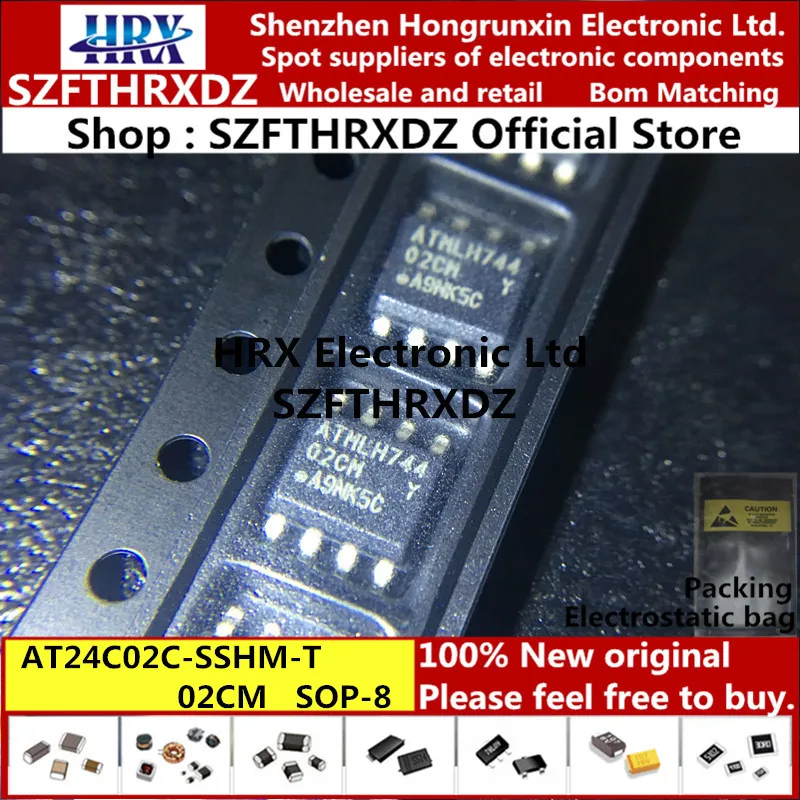 

100% new original AT24C02C-SSHM-T SOP-8 02CM AT24C02C SOP8 AT24C02C-SSHM-B 4000PCS/REEL (10PCS-50PCS-100PCS)