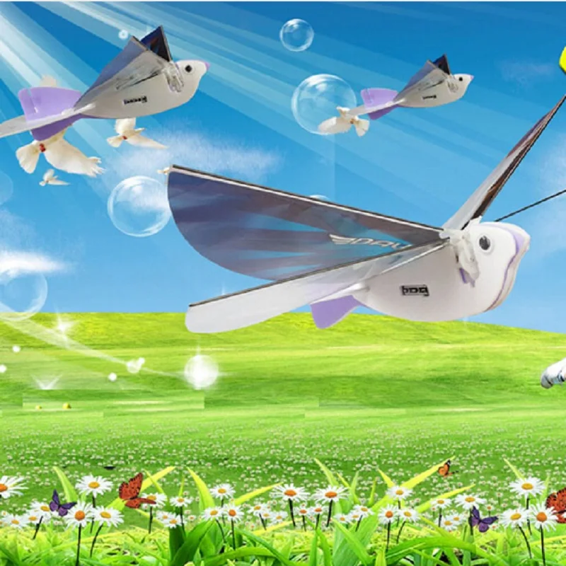2016 New Electric Bird flying DIY Assembling toys Flapping wing Peace