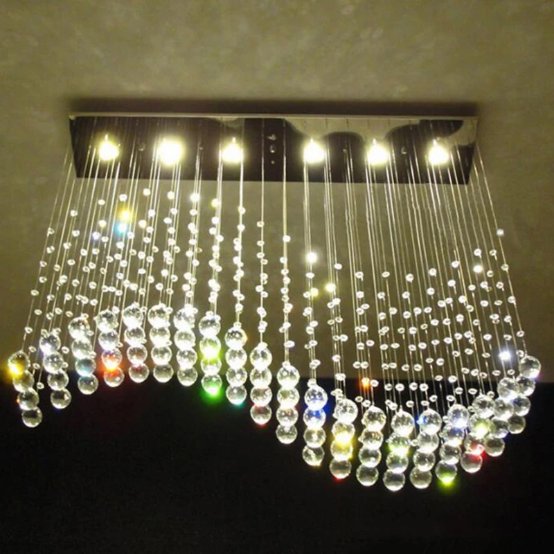 Современный Креативный волнистый K9 светодиодный хрустальный канделябр для учебы, спальни, гостиной, занавески, освещение, люстра