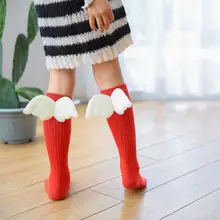 font b Baby b font leg warmers Angel wings kids Stocking Cotton Knee High font