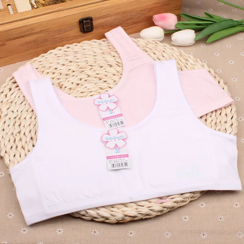 

Children's pure cotton vest girl breathable bra Steel-free bra with pad