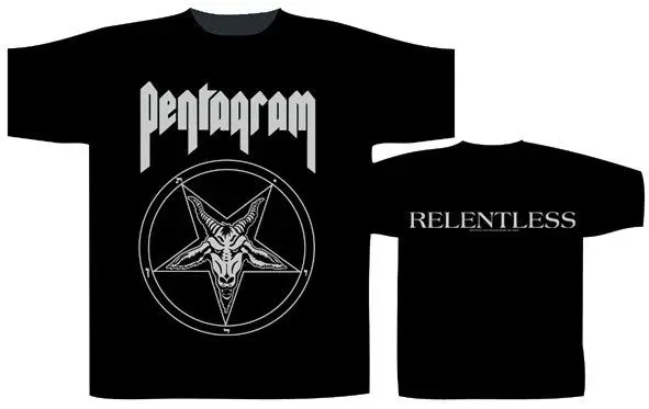 

Pentagram 'Relentless' T-Shirt - NEW & OFFICIAL T Shirt Men Funny Tee Shirts Short Sleeve Retro top tee