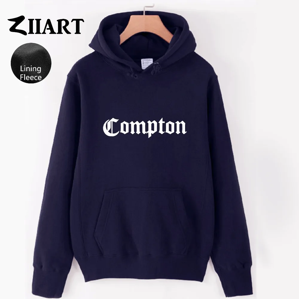 Compton Готический шрифт хип хоп Рэп пара одежда осень зима флис девушки женщина толстовки ZIIART