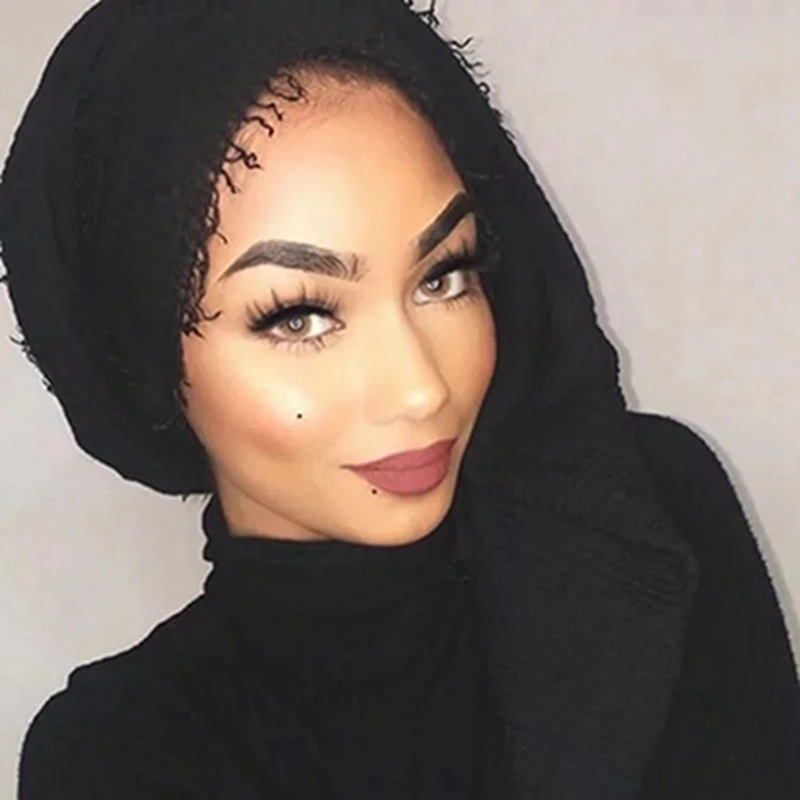 Оптовая цена 90*180 см женский мусульманский жатый хиджаб шарф femme musulman мягкий хлопок головной платок исламский хиджаб шали и обертывания