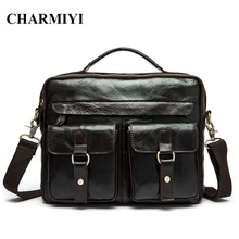 CHARMIYI Brand Men Genuine Leather Handbags High Quality Casual Shoulder Crossbody bag Men Travel Bags Laptop Briefcase Bag